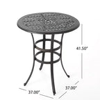 Christopher Knight Home Philippe Tavolo da Bar Tradizionale per Patio in Alluminio Pressofuso