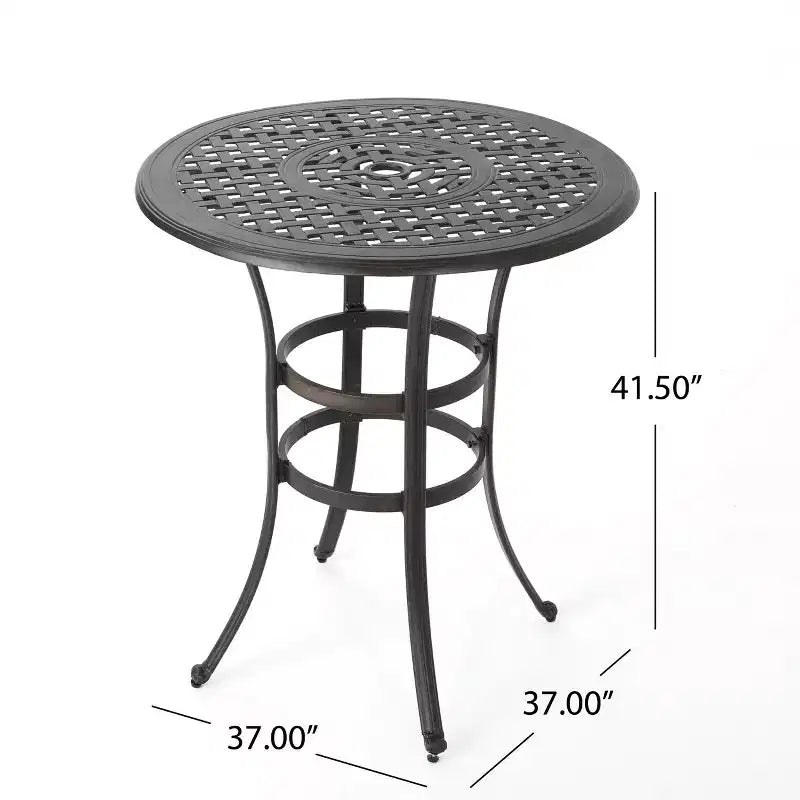 Christopher Knight Home Philippe Tavolo da Bar Tradizionale per Patio in Alluminio Pressofuso