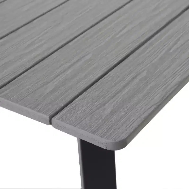 GDFStudio Harper - Tavolo da pranzo da esterno 70 in acciaio e HDPE con foro per ombrellone