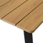 GDFStudio Harper - Tavolo da pranzo da esterno 70 in acciaio e HDPE con foro per ombrellone