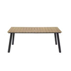 GDFStudio Harper - Tavolo da pranzo da esterno 70 in acciaio e HDPE con foro per ombrellone