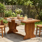 Christopher Knight Home Pakorn Modern Rectangular Acacia Wood Patio Dining Table with Slatted Design