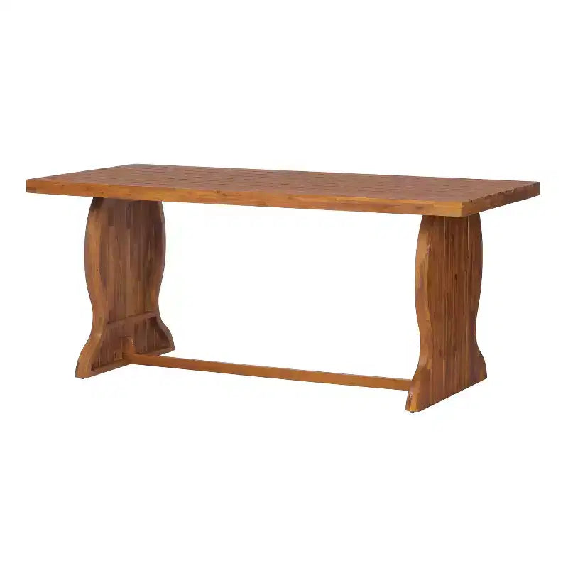 Christopher Knight Home Pakorn Tavolo da pranzo moderno rettangolare da esterno in legno di acacia con design a doghe