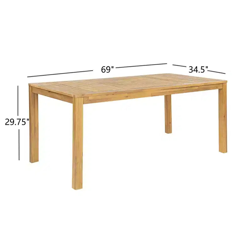 Christopher Knight Home Thitipong - Tavolo da pranzo rettangolare moderno da patio con doghe e foro per ombrellone