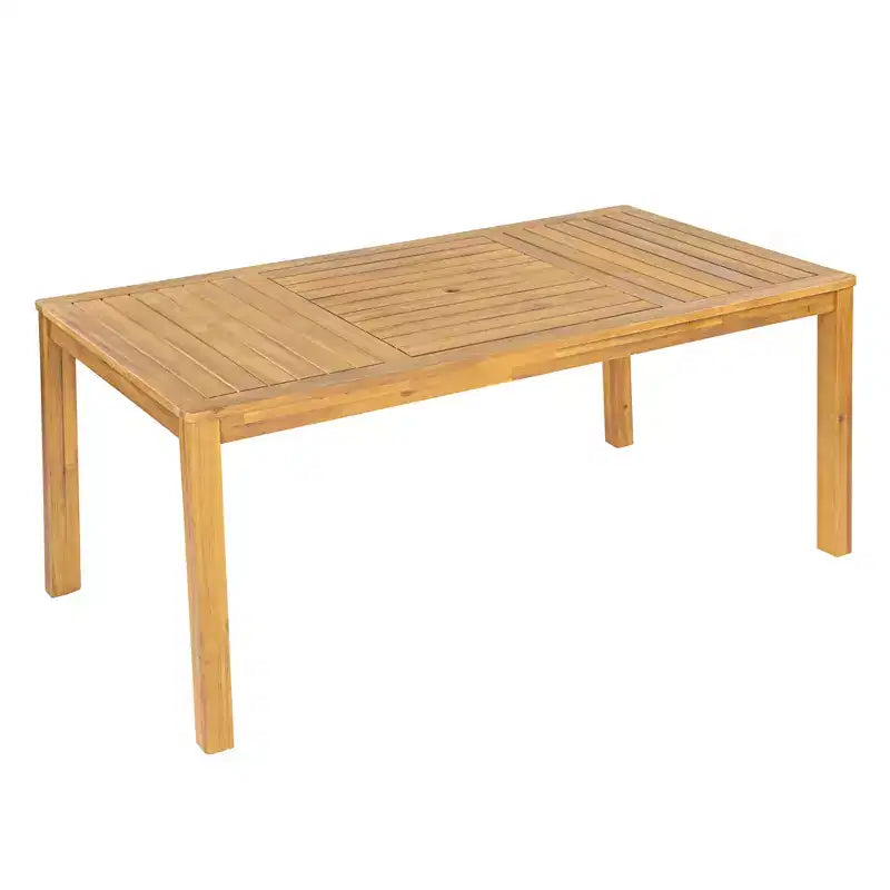 Christopher Knight Home Thitipong - Tavolo da pranzo rettangolare moderno da patio con doghe e foro per ombrellone
