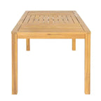 Christopher Knight Home Thitipong - Tavolo da pranzo rettangolare moderno da patio con doghe e foro per ombrellone