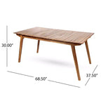 Christopher Knight Home Elvira Set da pranzo in 7 pezzi rustico per esterni in vimini intrecciato e legno di acacia