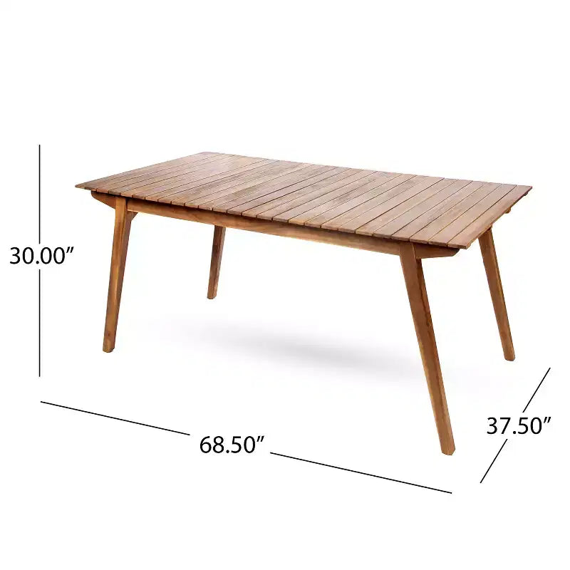 Christopher Knight Home Elvira Set da pranzo in 7 pezzi rustico per esterni in vimini intrecciato e legno di acacia