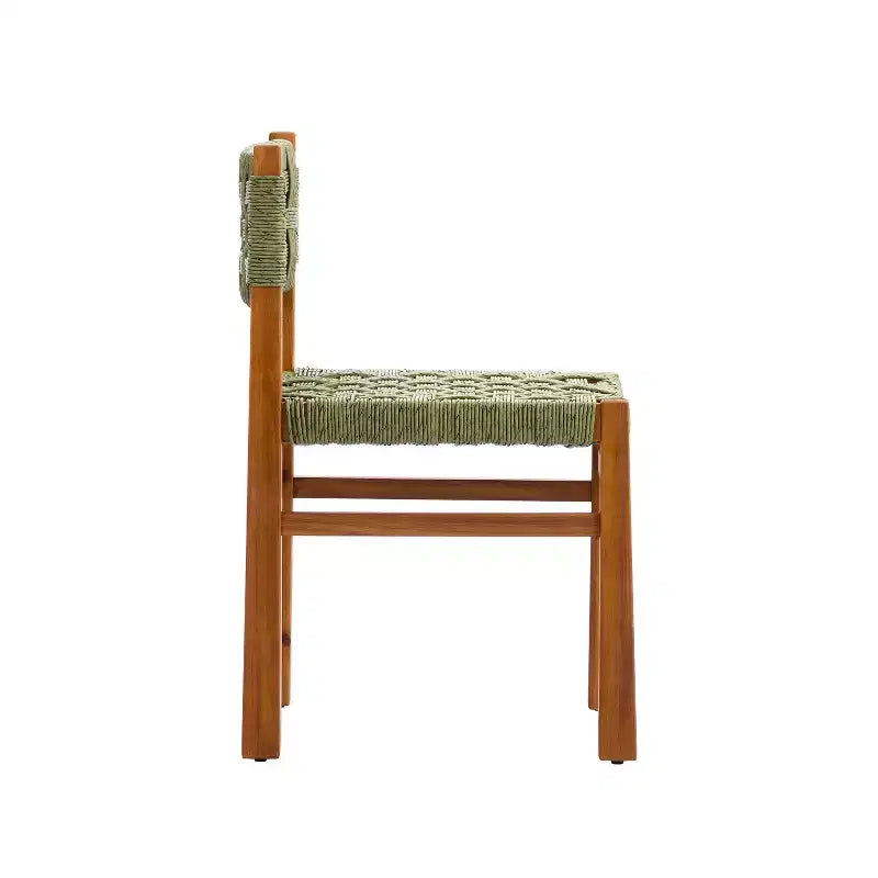 Christopher Knight Home Elvira Set da pranzo in 7 pezzi rustico per esterni in vimini intrecciato e legno di acacia