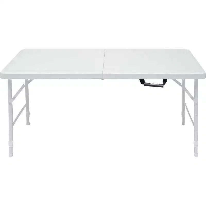 Folding Table, Portable Plastic Utility Table, Waterproof, Easy to Clean, Anti-Slip Feet, 300LBS Capacity, Indoor Outdoor Use, White