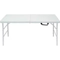 Folding Table, Portable Plastic Utility Table, Waterproof, Easy to Clean, Anti-Slip Feet, 300LBS Capacity, Indoor Outdoor Use, White
