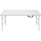 Folding Table, Portable Plastic Utility Table, Waterproof, Easy to Clean, Anti-Slip Feet, 300LBS Capacity, Indoor Outdoor Use, White