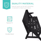 Best Choice Products Tavolo da Picnic/Panca da Giardino in Legno 2-in-1 Trasformabile da Esterno con Foro per Ombrellone - Naturale