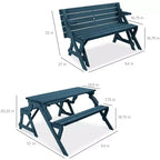 Best Choice Products Tavolo da Picnic/Panca da Giardino in Legno 2-in-1 Trasformabile da Esterno con Foro per Ombrellone - Naturale