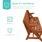 Best Choice Products Tavolo da Picnic/Panca da Giardino in Legno 2-in-1 Trasformabile da Esterno con Foro per Ombrellone - Naturale