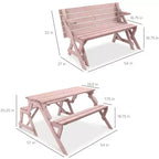 Best Choice Products Tavolo da Picnic/Panca da Giardino in Legno 2-in-1 Trasformabile da Esterno con Foro per Ombrellone - Naturale