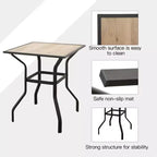 Clihome Tavolo quadrato da bar per esterni da 31 pollici, struttura in metallo con piano in finto legno, tavolo da bar per patio resistente alle intemperie per cortile, terrazza, bordo piscina