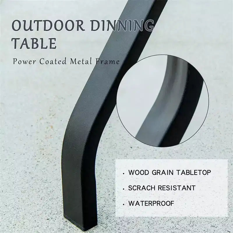 Clihome Tavolo quadrato da bar per esterni da 31 pollici, struttura in metallo con piano in finto legno, tavolo da bar per patio resistente alle intemperie per cortile, terrazza, bordo piscina