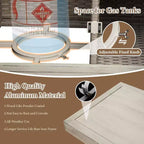 GDFStudio Wioletta Tavolo Bar in Alluminio e Rattan da Esterno Stile Rustico con Armadietto