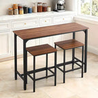 VEVOR Tavolo da Bar, Set da 3 Pezzi con 47 Tavoli da Bar, Set Tavoli e Sedie da Bar con Design a Bordo Arrotondato, Tavolo da Pub Rettangolare con Due Sgabelli, Multicolore
