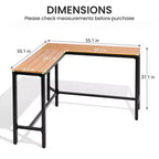 Crestlive Products Tavolo da bar a L da esterno da 55,1 pollici Tavolo da patio rettangolare ad altezza bancone con piano impermeabile e robusto telaio in metallo