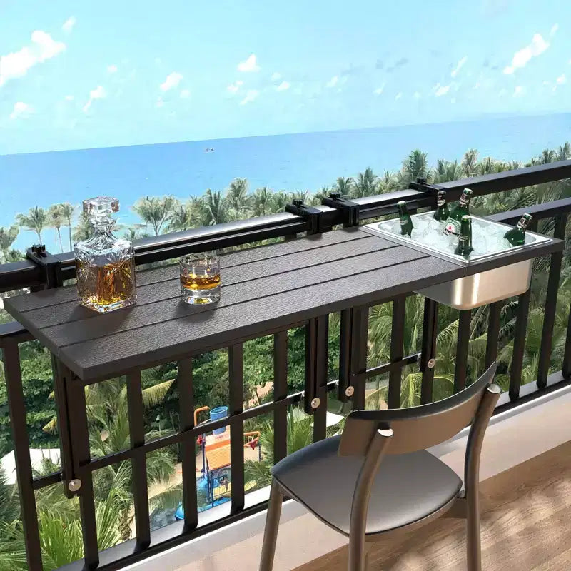 Upgraded GDLF Balcony Table Outdoor Patio Bar Table Hanging Folding Adjustable,43.5L