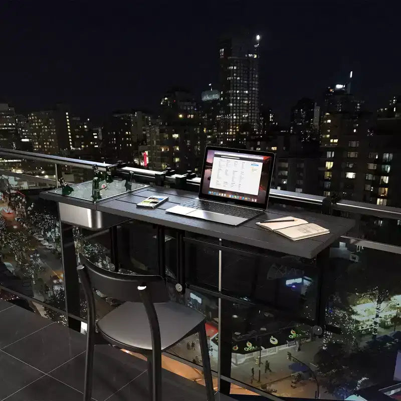Tavolo da balcone GDLF aggiornato, tavolo da bar pieghevole e regolabile da esterno, 43.5L