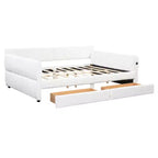 Luxystar Letto a giorno moderno Queen in lana d'agnello imbottito con 2 cassetti