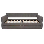 Luxystar Letto a giorno moderno Queen in lana d'agnello imbottito con 2 cassetti