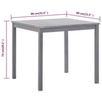 vidaXL Tavolo da Giardino in Legno Massello di Acacia per Esterni - Grigio