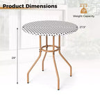 Costway Tavolino Rotondo da 27,5 per Patio con Piano in Rattan PE Intrecciato a Mano e Struttura in Metallo