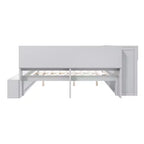 Struttura per letto a giorno Whisen Full in legno massello con armadietti, scarpiera