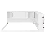 Divano letto in legno Queen Size ModernLuxe con mensole portaoggetti, Struttura letto a piattaforma moderna con USB e LED