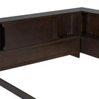 Divano letto in legno Queen Size ModernLuxe con mensole portaoggetti, Struttura letto a piattaforma moderna con USB e LED