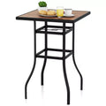 Costway 27.5 Inches Patio Bar Table 1.5 Umbrella Hole Metal Frame for Garden Outdoor