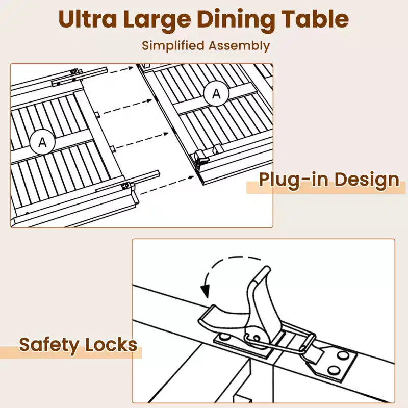 Tavolo da pranzo da esterno Costway 71 per 6 persone, grande, ovale con ripiano in legno di teak