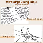 Tavolo da pranzo da esterno Costway 71 per 6 persone, grande, ovale con ripiano in legno di teak