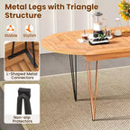 Tavolo da pranzo da esterno Costway 71 per 6 persone, grande, ovale con ripiano in legno di teak