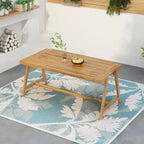 Tavolo da pranzo da esterno in legno di acacia per 4-6 persone, tavolo da pranzo moderno da patio, tavolo in legno resistente alle intemperie per cortile e giardino - Panipeachy