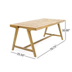 Tavolo da pranzo da esterno in legno di acacia per 4-6 persone, tavolo da pranzo moderno da patio, tavolo in legno resistente alle intemperie per cortile e giardino - Panipeachy