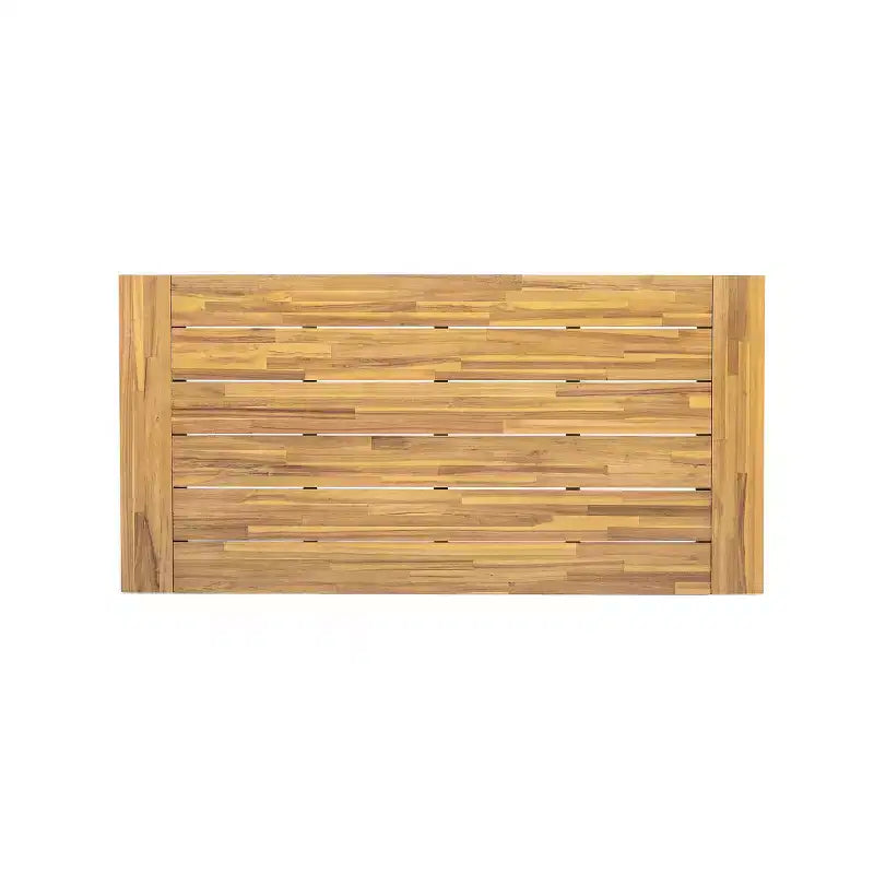Tavolo da pranzo da esterno in legno di acacia per 4-6 persone, tavolo da pranzo moderno da patio, tavolo in legno resistente alle intemperie per cortile e giardino - Panipeachy