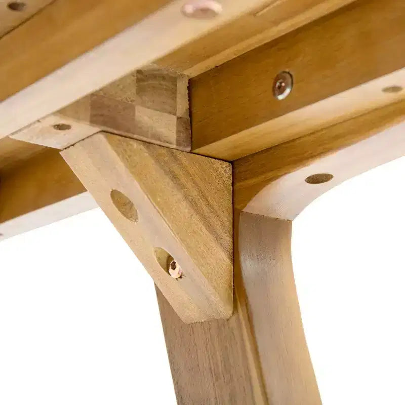 Tavolo da pranzo da esterno in legno di acacia per 4-6 persone, tavolo da pranzo moderno da patio, tavolo in legno resistente alle intemperie per cortile e giardino - Panipeachy
