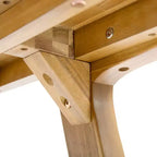 Tavolo da pranzo da esterno in legno di acacia per 4-6 persone, tavolo da pranzo moderno da patio, tavolo in legno resistente alle intemperie per cortile e giardino - Panipeachy