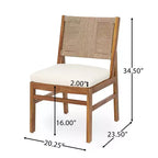 Christopher Knight Home Zola, set da pranzo moderno da 6 pezzi per patio, con sedie in acacia, schienale in vimini e tavolo a doghe