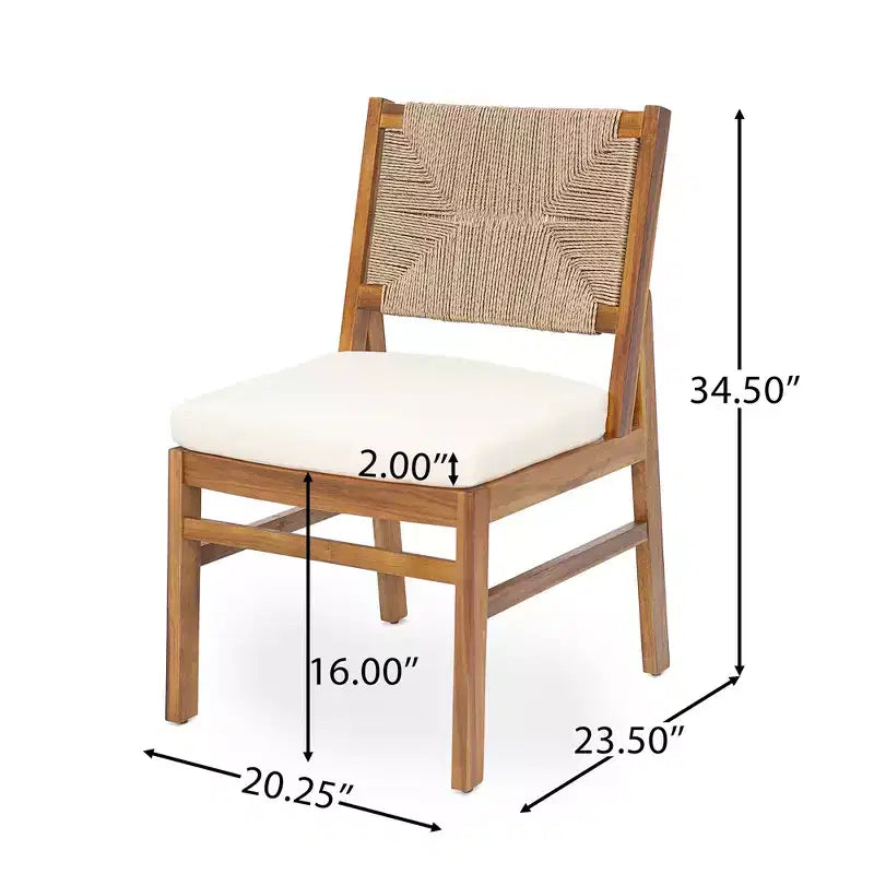 Christopher Knight Home Zola, set da pranzo moderno da 6 pezzi per patio, con sedie in acacia, schienale in vimini e tavolo a doghe