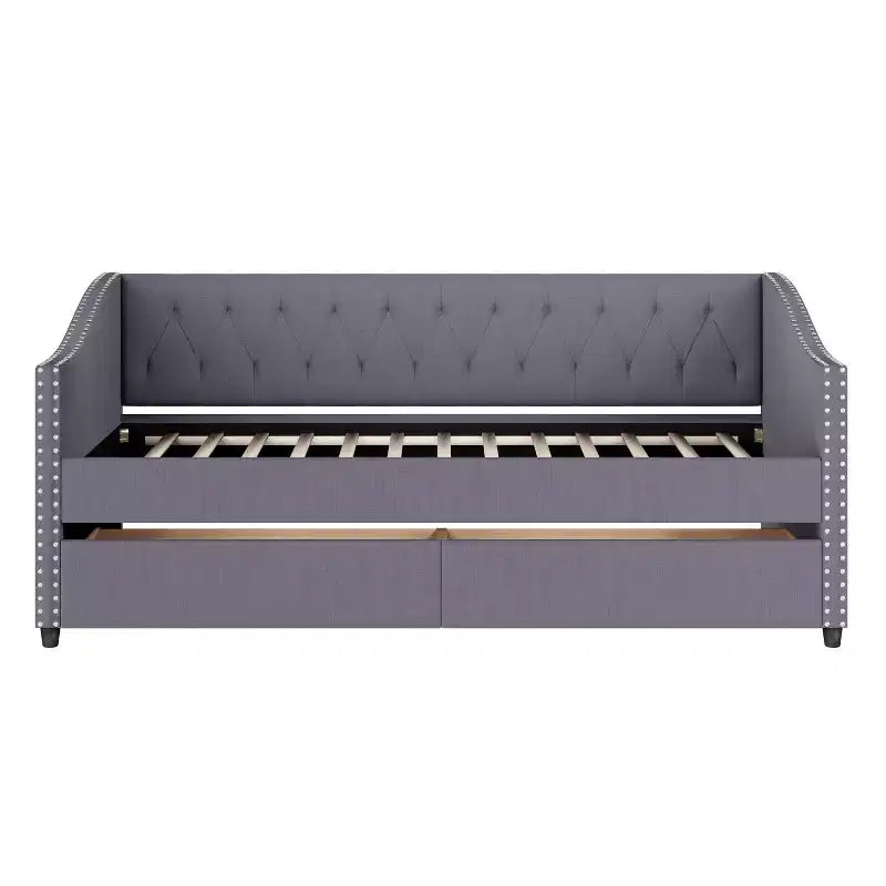 Christopher Knight Home Divano Letto Drake imbottito in Legno XL Singolo con due Cassetti