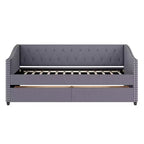 Christopher Knight Home Divano Letto Drake imbottito in Legno XL Singolo con due Cassetti
