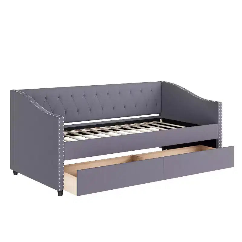 Christopher Knight Home Divano Letto Drake imbottito in Legno XL Singolo con due Cassetti