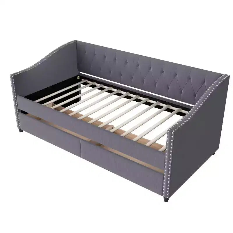 Christopher Knight Home Divano Letto Drake imbottito in Legno XL Singolo con due Cassetti