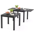 Costway Patio Expandable Dining Table 31.5-63 Adjustable Rectangular All Weather Aluminum Outdoor Dining Table for 4-6 Person